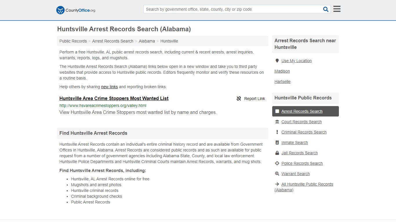 Arrest Records Search - Huntsville, AL (Arrests & Mugshots)